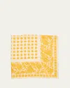 Anderson & Sheppard Men's Cashmere And Silk Provence Geometric Neckerchief In Gold