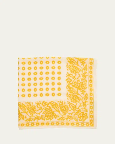 Anderson & Sheppard Men's Cashmere And Silk Provence Geometric Neckerchief In Gold