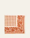 Anderson & Sheppard Men's Cashmere And Silk Provence Geometric Neckerchief In Orange