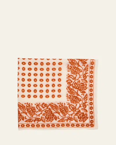 Anderson & Sheppard Men's Cashmere And Silk Provence Geometric Neckerchief In Rust