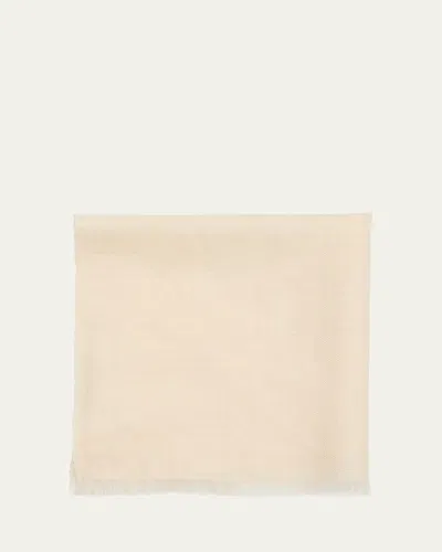 Anderson & Sheppard Men's Cashmere Pocket Square In Cream