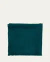 Anderson & Sheppard Men's Cashmere Pocket Square In Teal
