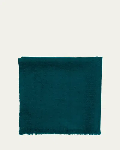 Anderson & Sheppard Men's Cashmere Pocket Square In Teal