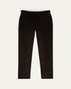 Anderson & Sheppard Men's Cotton Corduroy Flat-front Trousers In Chocolate