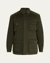 Anderson & Sheppard Men's Cotton Four-pocket Travel Jacket In Olive