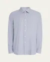 Anderson & Sheppard Men's Cotton Micro-houndstooth Sport Shirt In Navy