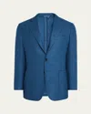 Anderson & Sheppard Men's Wool And Cashmere Single-breasted Blazer In Blue