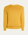 Anderson & Sheppard Men's Wool And Silk Knit Crewneck Sweater In Gold