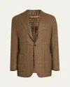 Anderson & Sheppard Men's Wool And Silk Knit Crewneck Sweater In Petrol