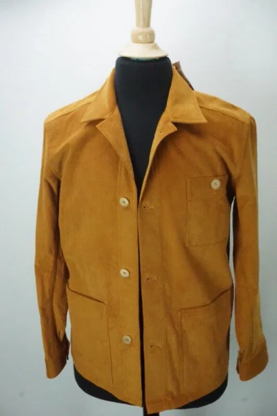 Pre-owned Anderson & Sheppard Anderson Sheppard Work Jacket Corduroy Coat Ochre Sz Xxs Brand In Gold