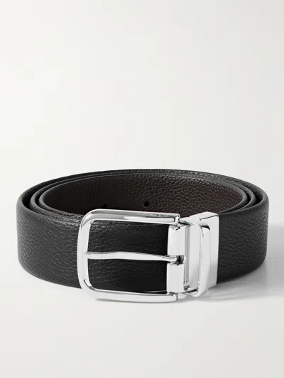 Anderson's 3.5cm Reversible Full-grain Leather Belt In Black
