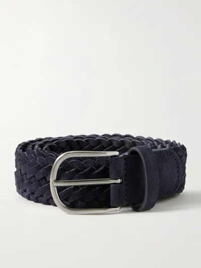 Anderson's 3.5cm Woven Suede Belt