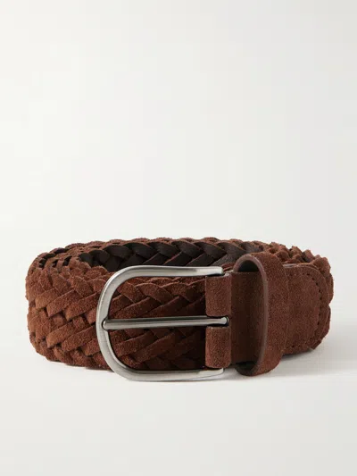 Anderson's 3.5cm Woven Suede Belt
