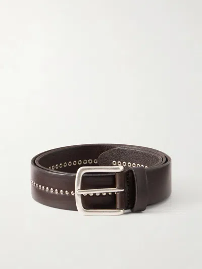 Anderson's 3cm Stud-embellished Leather Belt In Brown
