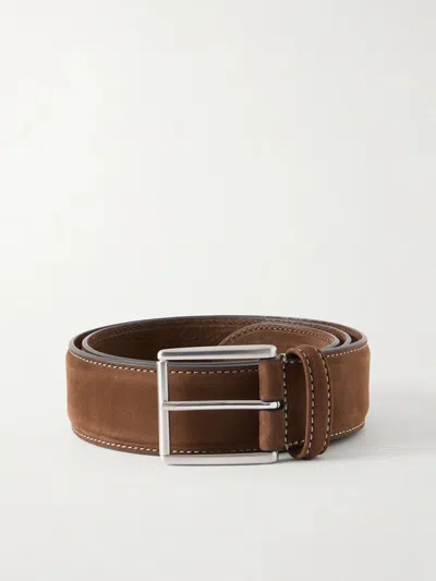 Anderson's 3cm Suede Leather Belt In Brown