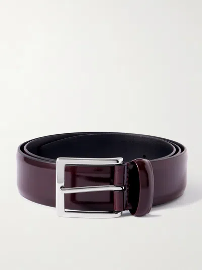 Anderson's 4cm Glossed-leather Belt In Burgundy