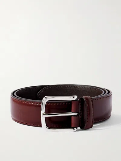 Anderson's 4cm Polished Leather Belt In Burgundy