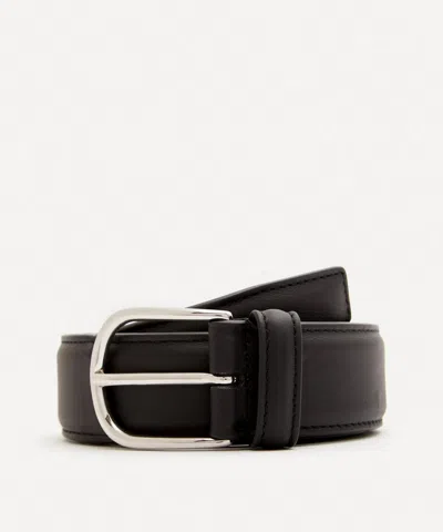 Anderson's Stitch-trimmed Nappa Leather Belt In Black