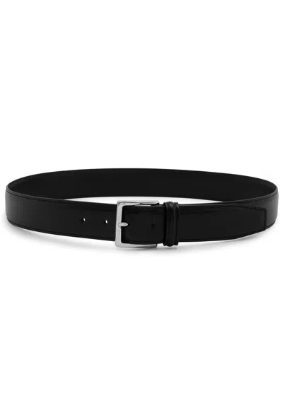 Andersons Belts Glossed Leather Belt In Black