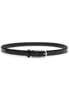 Andersons Belts Glossed Leather Belt In Black And Silver