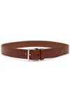 Andersons Belts Glossed Leather Belt In Tan