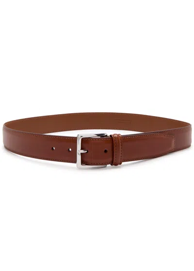 Andersons Belts Glossed Leather Belt In Tan