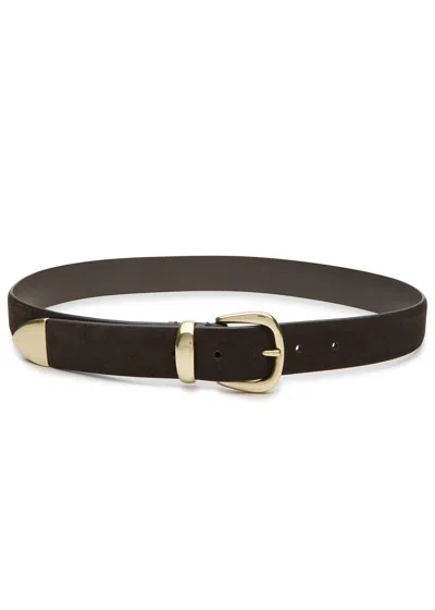 Andersons Belts Suede Belt In Dark Brown