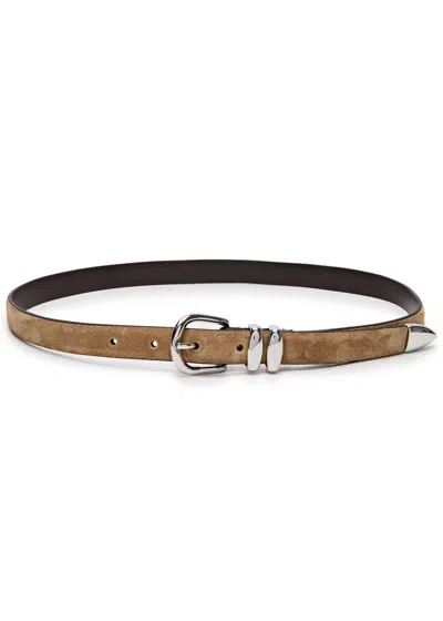 Andersons Belts Suede Belt In Taupe