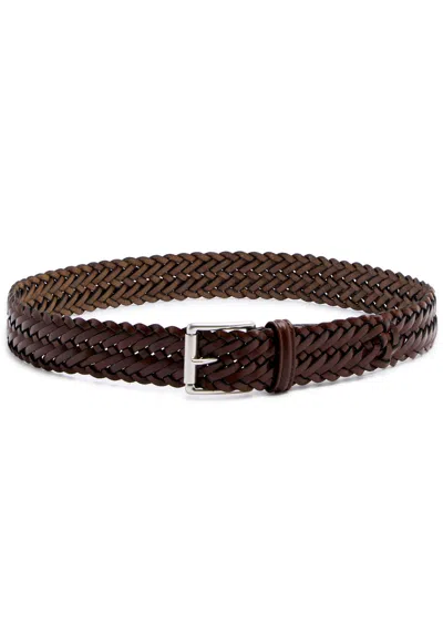 Andersons Belts Woven Leather Belt In Brown
