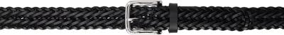 Anderson's Black Narrow Woven Leather Casual Belt In N1 Black
