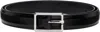 Anderson's Black Skinny French Calfskin Rectangular Buckle Belt