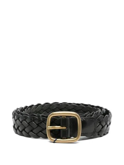 Anderson's Braided Leather Belt In Black