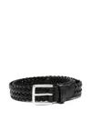 Anderson's Braided Leather Belt In Black