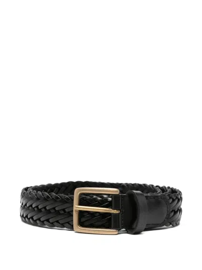 Anderson's Braided Leather Belt In Black