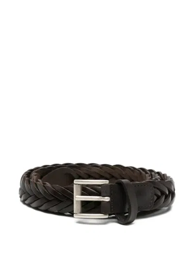 Anderson's Braided Leather Belt In Brown