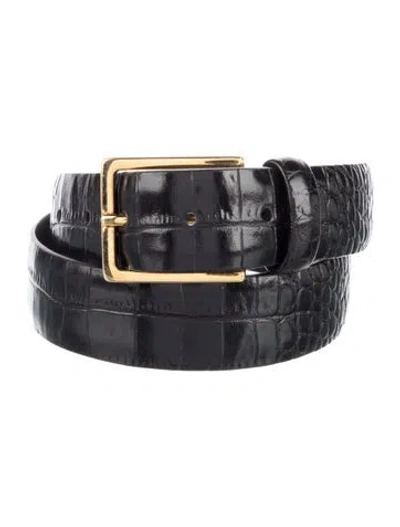 Pre-owned Anderson's Calf Leather Belt In Black