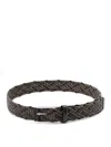 Anderson's Woven Cotton And Leather Belt In Multi