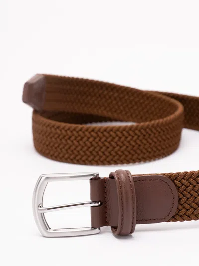 Anderson's Elastic Woven Belt In Brown