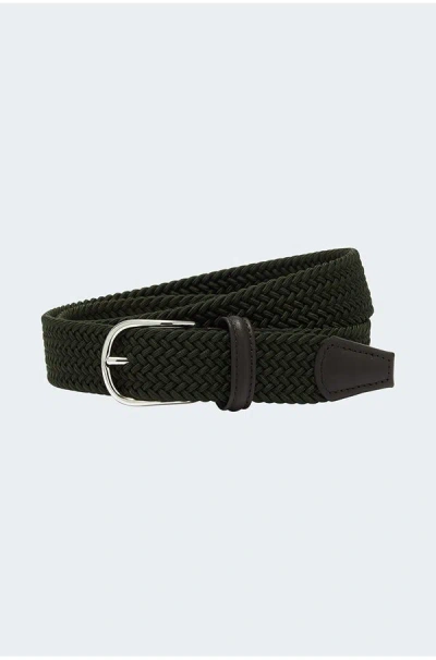 Anderson's Elastic Woven Belt In Khaki In Brown