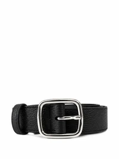 Anderson's Grained Leather Belt In Black
