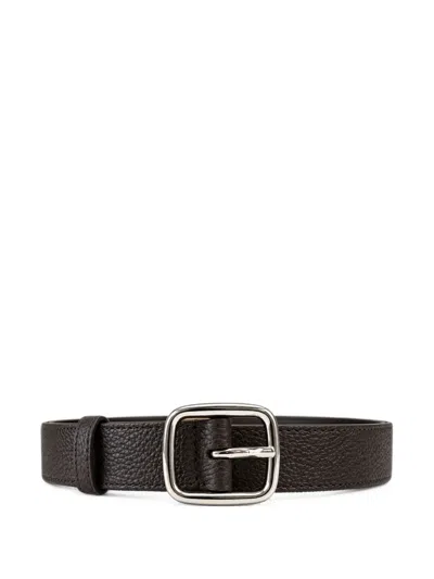 Anderson's Grained Leather Belt In Brown