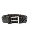 Anderson's Interwoven Leather Belt In Brown
