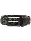 Anderson's Interwoven Leather Belt In Green