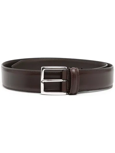 Anderson's Leather Belt With Buckle In Brown