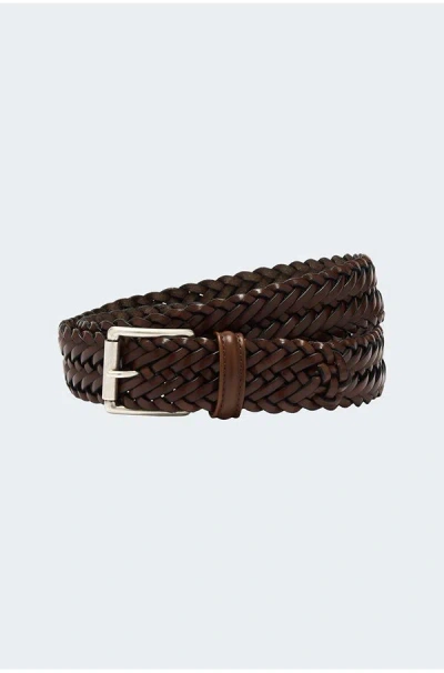 Anderson's Leather Weave Belt In Tan In Brown
