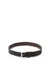 Anderson's Leather Woven Belt In Gray