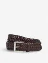 Anderson's Woven Leather Belt In Brown