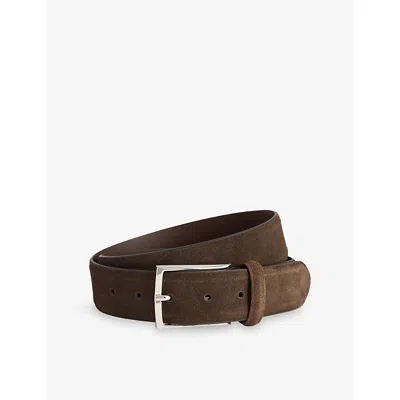 Anderson's Mens Classic Suede Belt Chocolate In Brown