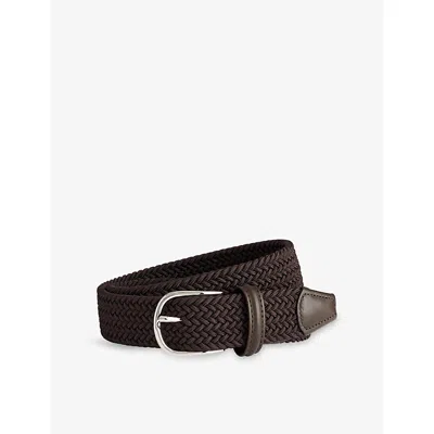Anderson's Mens Elasticated Woven Belt Dark Brown