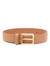 Anderson's Narrow Semiformal Grain Leather Belt In Brown